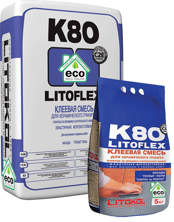 Клей для плитки Litoflex K80 eco